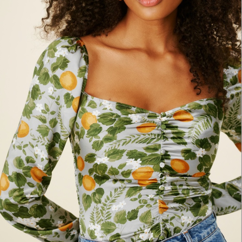 Reformation Sweetzer Silk Top - Picture 2 of 5